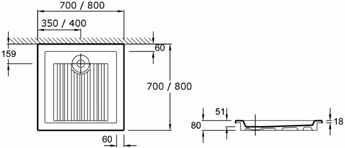 Receveur à Encastrer KYREO 70x70cm En Céramique JACOB DELAFON 1 Receveur à Encastrer KYREO 70x70cm En Céramique JACOB DELAFON