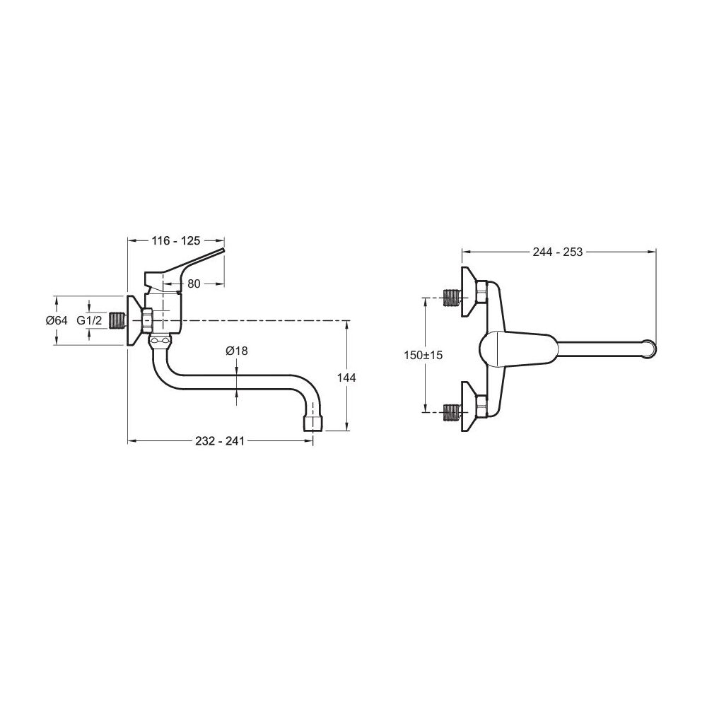 Mitigeur évier Mural Brive C3 Jacob Delafon 2 Mitigeur évier Mural Brive C3 Jacob Delafon – Image 2