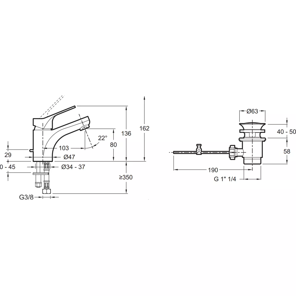 Mitigeur Lavabo Brive Ch2 E75760-4-CP Jacob Delafon 2 Mitigeur Lavabo Brive Ch2 E75760-4-CP Jacob Delafon – Image 2
